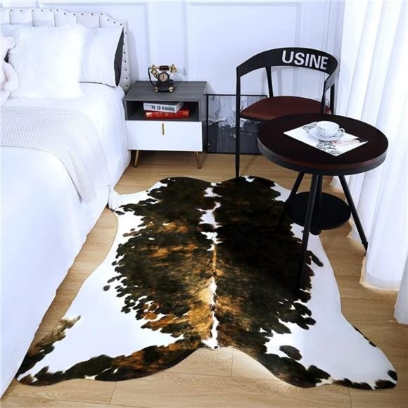 Faux Cowhide Rug 3.6x2.3 Feet, Premium Durable Cow Print Rugs for Living Room - Picture 4 of 5